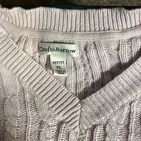 Women’s Light Purple Croft & Barrow Cable Knit Sweater - Picture 2 of 6